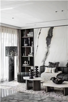 White Panda Marble Polished Slabs