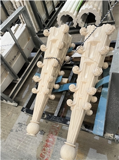 Beige Marble Outdoor  Garden Gazebo Pillars