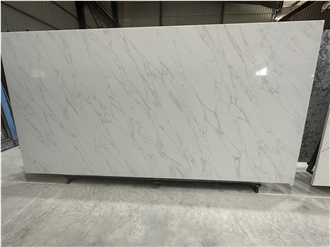 New Artificial Calacatta White Quartz Stone Slabs Tiles