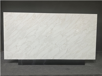 New Calacatta Light Gold Veins Artificial Stone Quartz Slabs