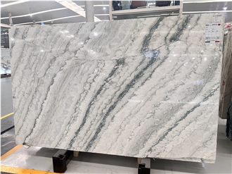 River White Marble Wave Twill Natural Stone Slab For Floor Tile