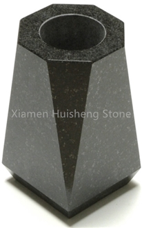 Absolute Black Granite Vase Monumental Vase