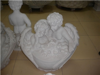 Marble Baby Cupid Sculpture Decor