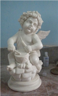 Small Cupid Marble Angel Sculpture