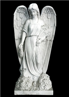 White Marble Angel Sculpture Decor