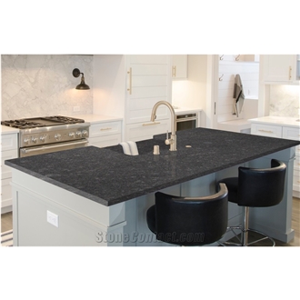 Steel Grey Granite Kitchen Counter Top Design