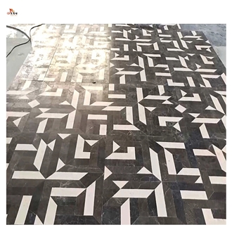 3D Pattern Waterjet Cut Inlay Tile For Public Project