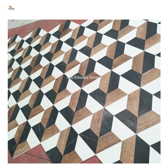 3D Waterjet Marble Flooring Polished Pattern Design