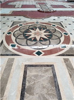 Beautiful Mosque Flooring Inlay Interior Pattern