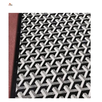 Black Marble Inlay Pattern Waterjet Floor Medallions