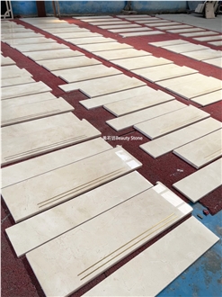 Brass Inlay Natural Marble Staircase For Villa