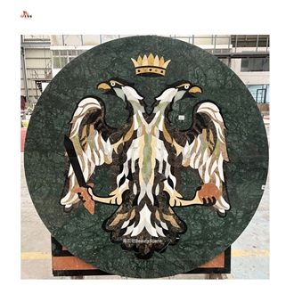 Eagle Logo Marble Waterjet Product  Inlay Medallion