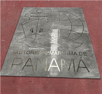 Marble Company Brand Inlay Waterjet Cut Floor Medallions