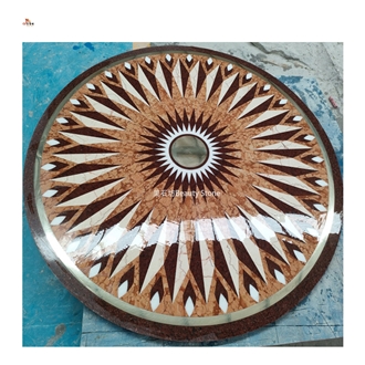 Marble Waterjet Metal Brass Inlay Medallion Decoration
