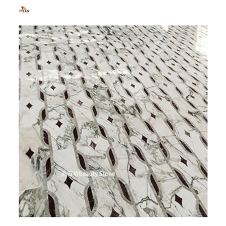 Natural Stone Marble Waterjet Lobby Floor Tile