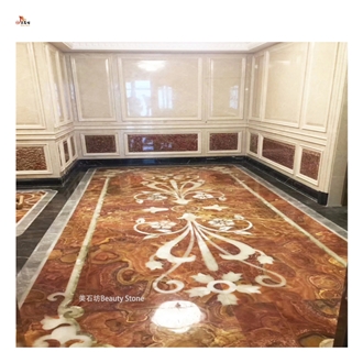Waterjet Carpet Floor Medallions Polished Pattern