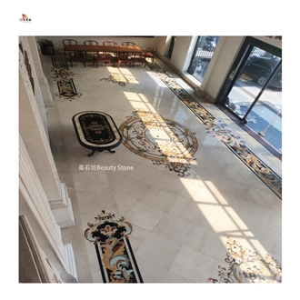 Waterjet Floor Medallions Natural Marble Pattern Tiles