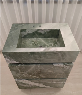 Bathroom Marble Cabinet With Basin And Drawers