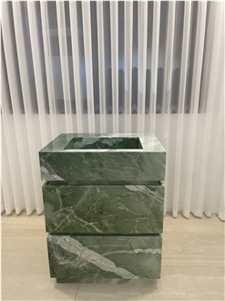 Green Marble Freestanding Vanity Unit Wash Basin