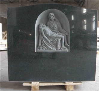 Black G654 Granite Jesus&Virgin Mary Sculpture For Garden