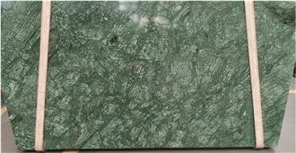 China Big Green Flower Polished Marble Slabs