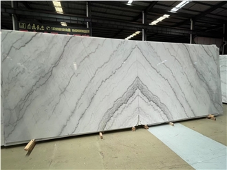 China Guangxi White Polished Marble Slabs