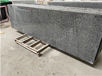 China Lushan Black Ice Flake Granite Flamed Slab,Floor Tile