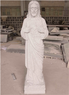 White Granite Jesus&Virgin Mary Sculpture For Garden&Street