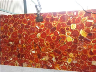 Colorful Red Agate Semiprecious Stone Slabs With High Quality