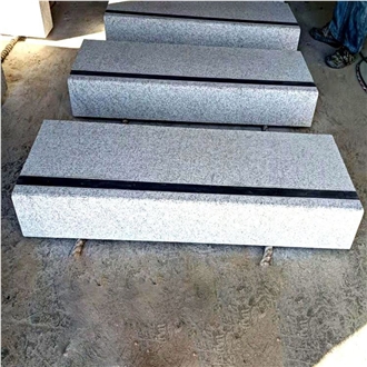 Customized Size G603 Granite Stone Steps With Black Mark