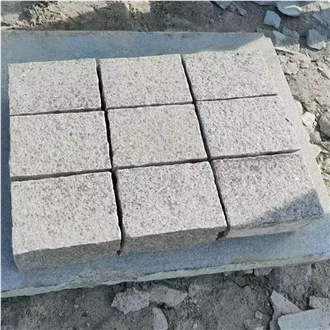 Grey Granite Split Face Cube Stone, Cobble Stone, Walkway Paving Stone