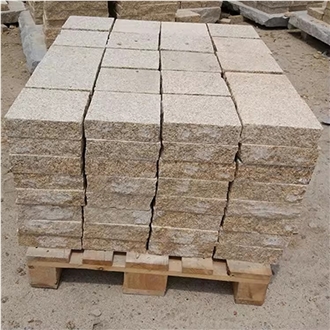 Yellow Granite Stone Split Surface Luxury Patio Cubes