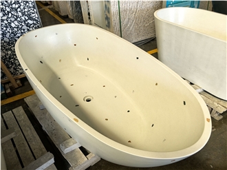 High Quality Terrazzo Bathroom Oval Bathtub