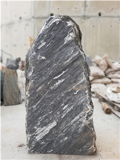 Black Angel Stone Boulder Headstone