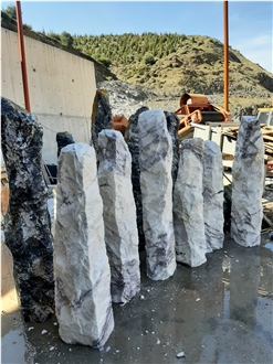 Milas Purple Wave Marble Garden Design Monolith