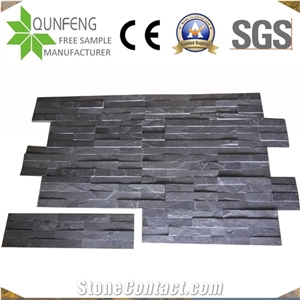 China Natural Split Face Black Slate Wall Cladding Panels