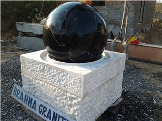 Absolute Black Granite Outdoor Garden Stone Sphere Globe Ball Fountain