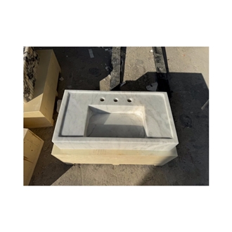 Bianco Carrara Wall Mount Sink Hidden Drain Hole