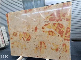 Modern Picasso Marble Slabs Orange Stone Wall Decoration