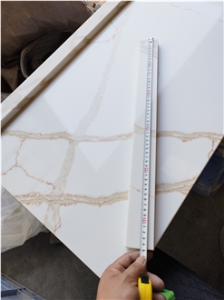 Calacatta Quartz 5017 Calacatta Gold Slabs For Quartz Tiles