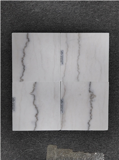 Gold Or Grey Veins Free Sample Guangxi White Marble Tiles