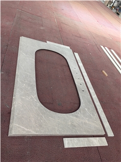 Goldtop Tundra Grey Marble Bathroom Countertop For Villa