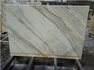 Hot Sale Polished Calacatta Gold Marble Slabs