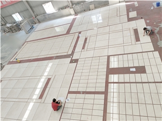 Large Project Honed 12X12inch 18Mm Beige Marble Tiles