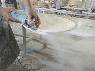 Tops Polished Volakas White Marble Kitchen Countertop