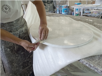Tops Polished Volakas White Marble Kitchen Countertop