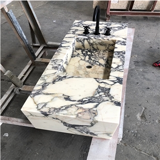 Calacatta Viola Marble Sink For Bathroom Vanity Tops