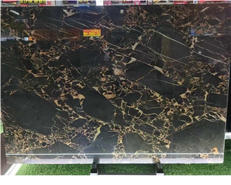 China Golden Black Marble Slabs