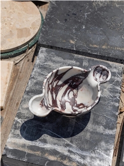 Large Marble Serving Bowl Pedestal Home Decor Products
