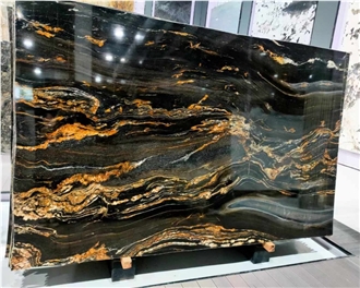 Magma Black Granite Slabs